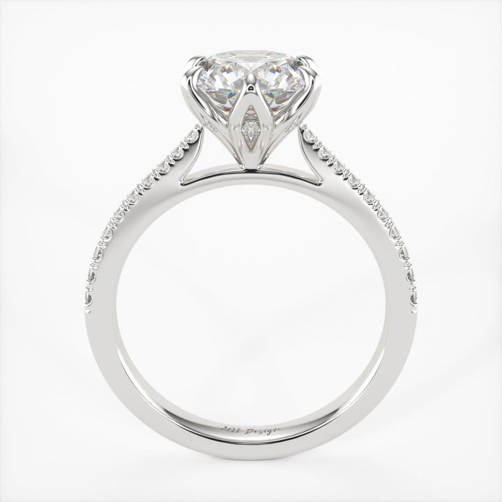 AGI Design Elsa Round Lab Created Diamond Engagement Ring