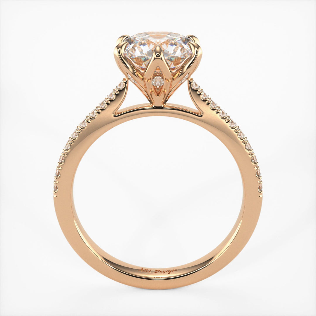AGI Design Elsa Round Lab Created Diamond Engagement Ring