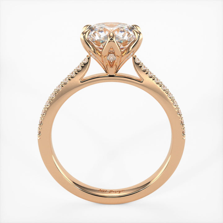 AGI Design Elsa Round Lab Created Diamond Engagement Ring