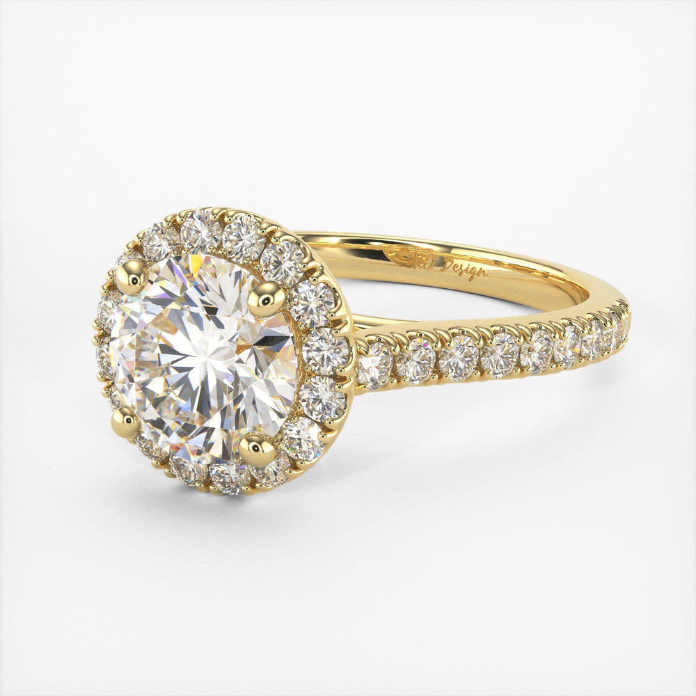 AGI Design Emily Round Lab Created Diamond Engagement Ring