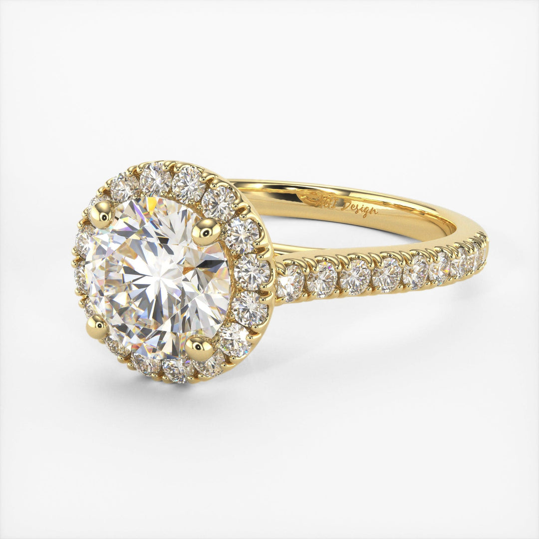 AGI Design Emily Round Lab Created Diamond Engagement Ring