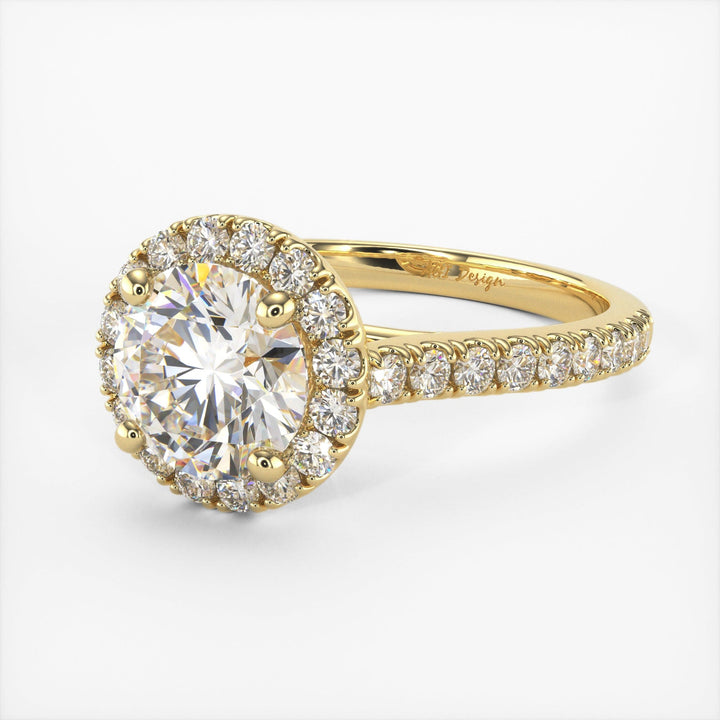 AGI Design Emily Round Lab Created Diamond Engagement Ring