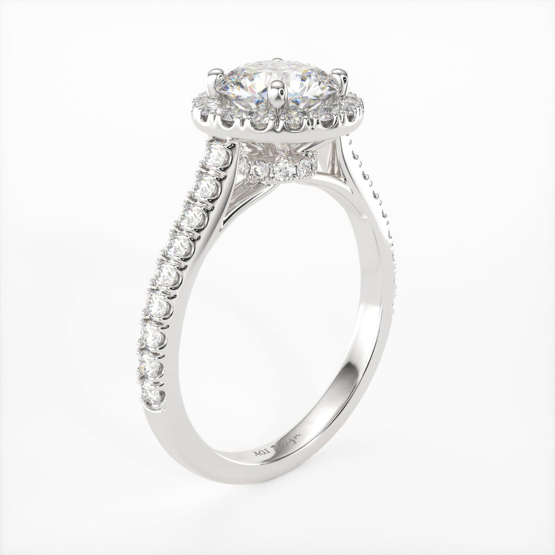 AGI Design Emily Round Lab Created Diamond Engagement Ring