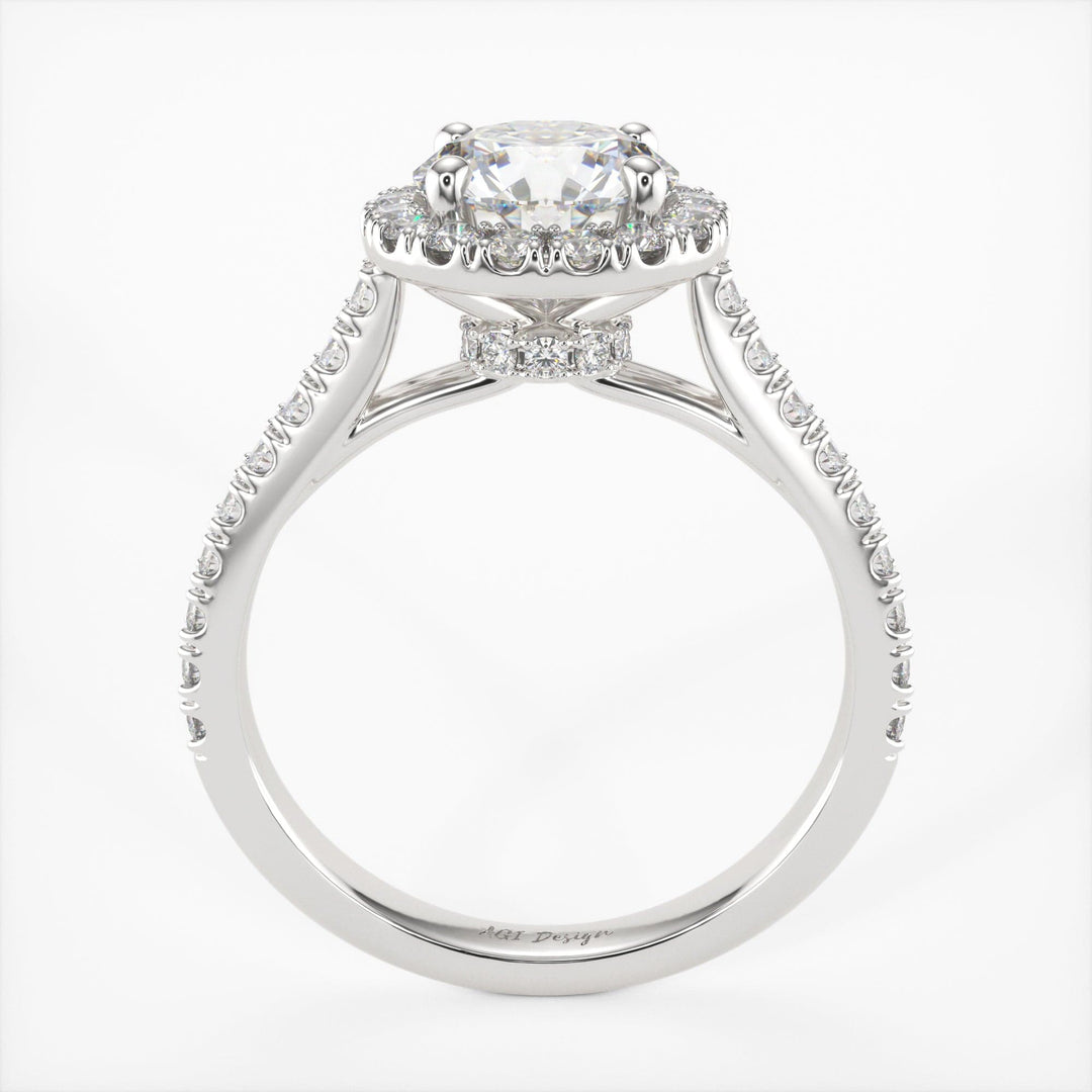 AGI Design Emily Round Lab Created Diamond Engagement Ring