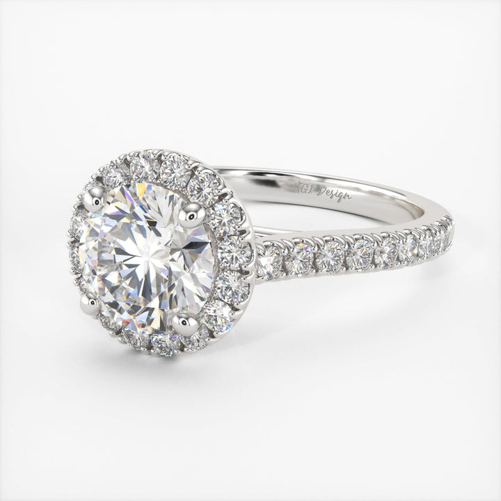 AGI Design Emily Round Lab Created Diamond Engagement Ring