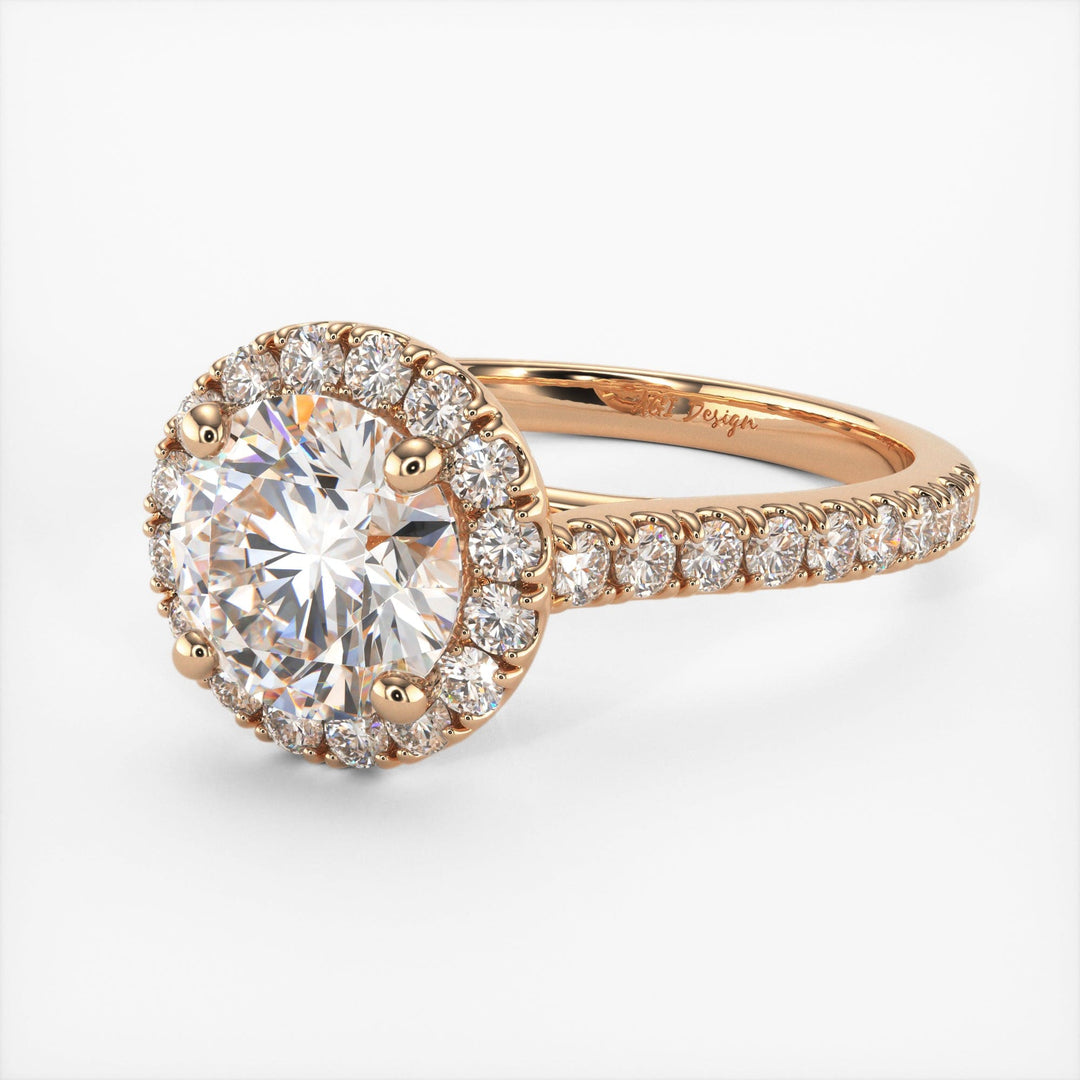 AGI Design Emily Round Lab Created Diamond Engagement Ring