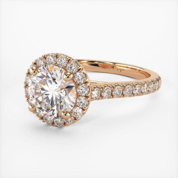 AGI Design Emily Round Lab Created Diamond Engagement Ring