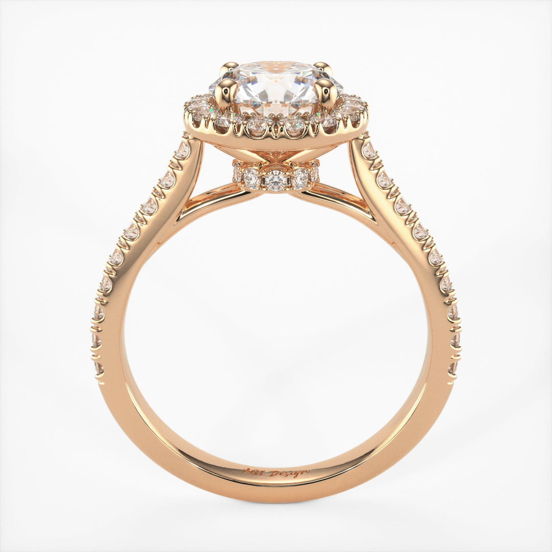 AGI Design Emily Round Lab Created Diamond Engagement Ring