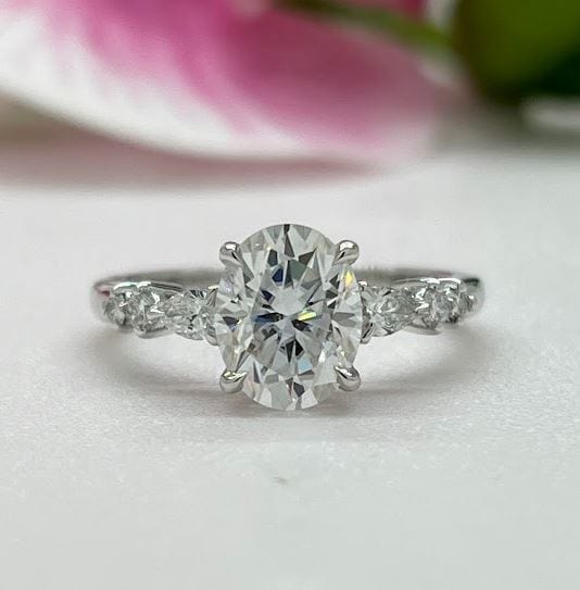 AGI Design Emma Oval Lab Created Diamond Engagement Ring