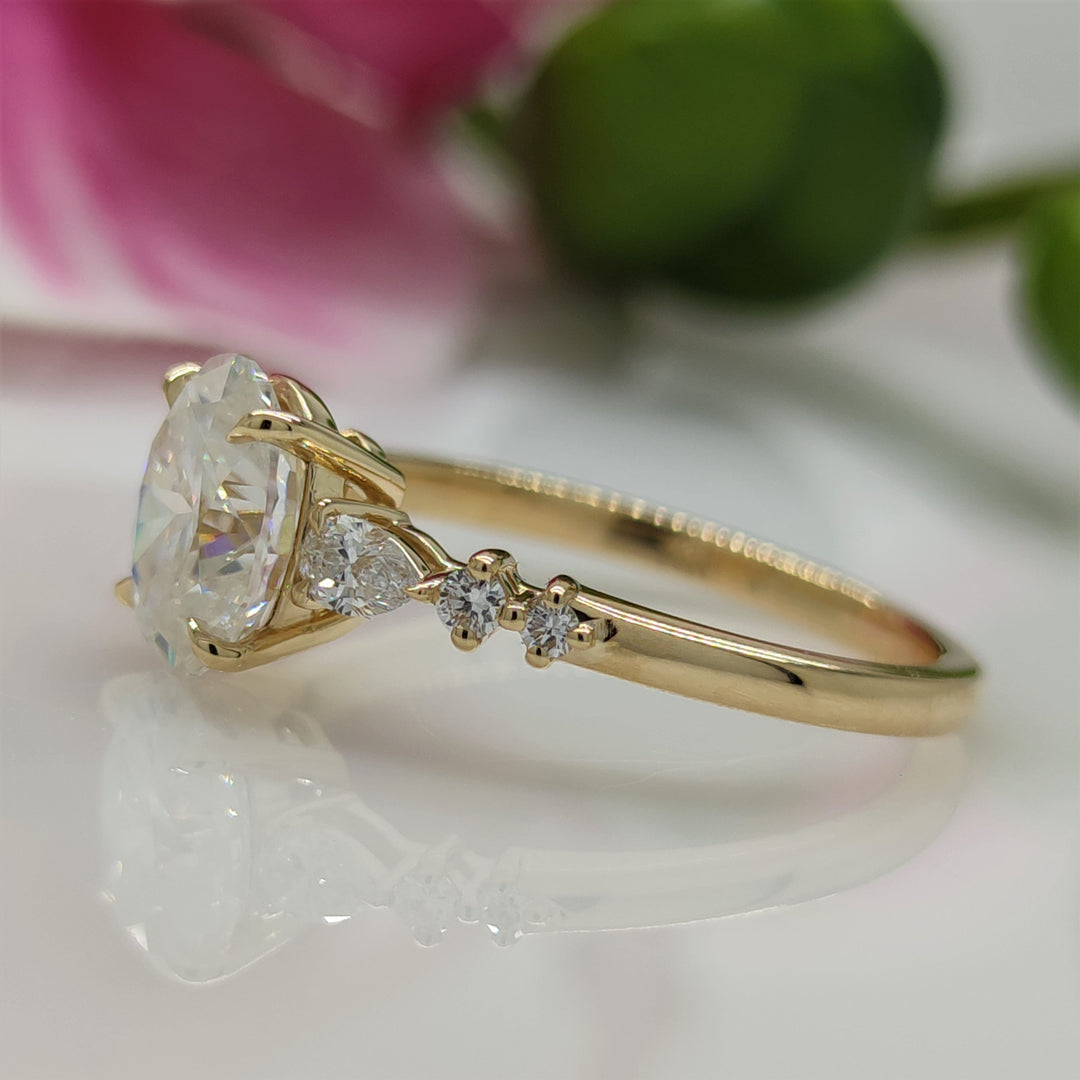 AGI Design Emma Oval Lab Created Diamond Engagement Ring