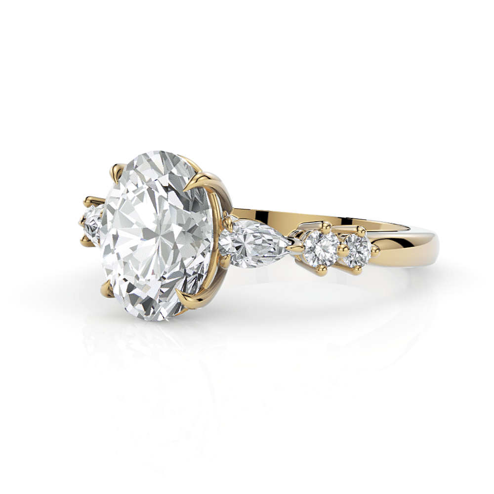 AGI Design Emma Oval Moissanite Engagement Ring
