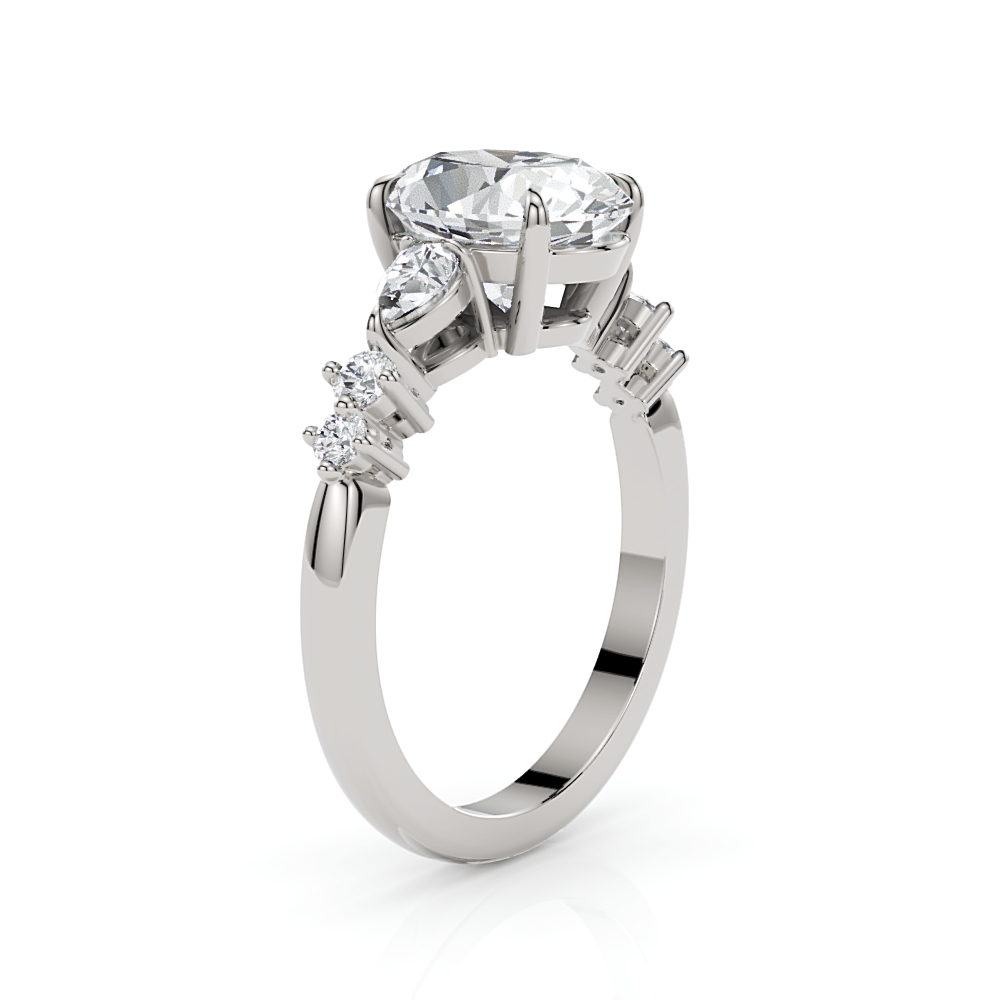 AGI Design Emma Oval Moissanite Engagement Ring