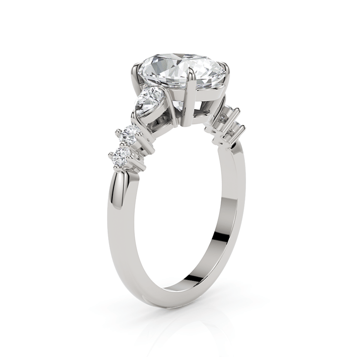 AGI Design Emma Oval Moissanite Engagement Ring