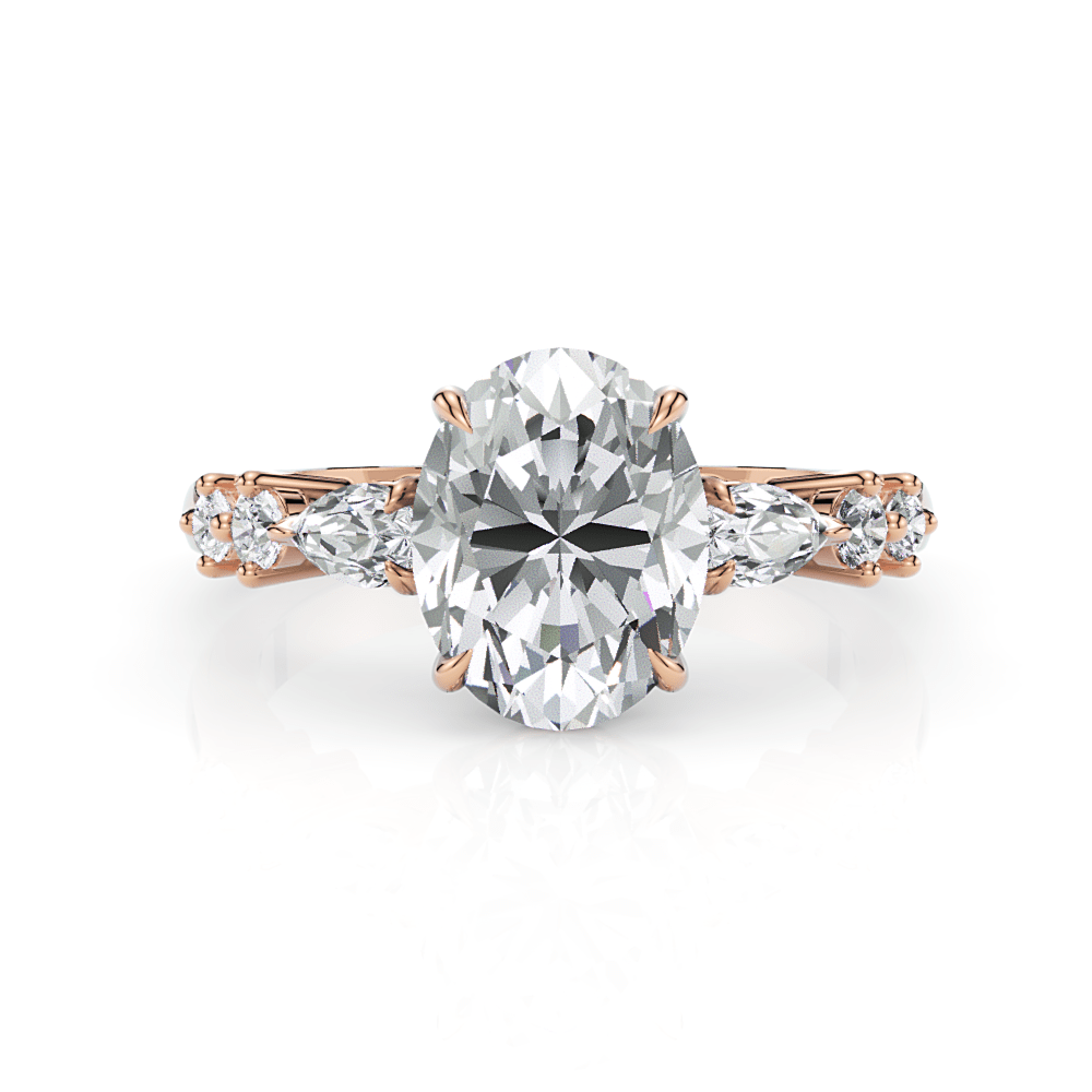 AGI Design Emma Oval Moissanite Engagement Ring