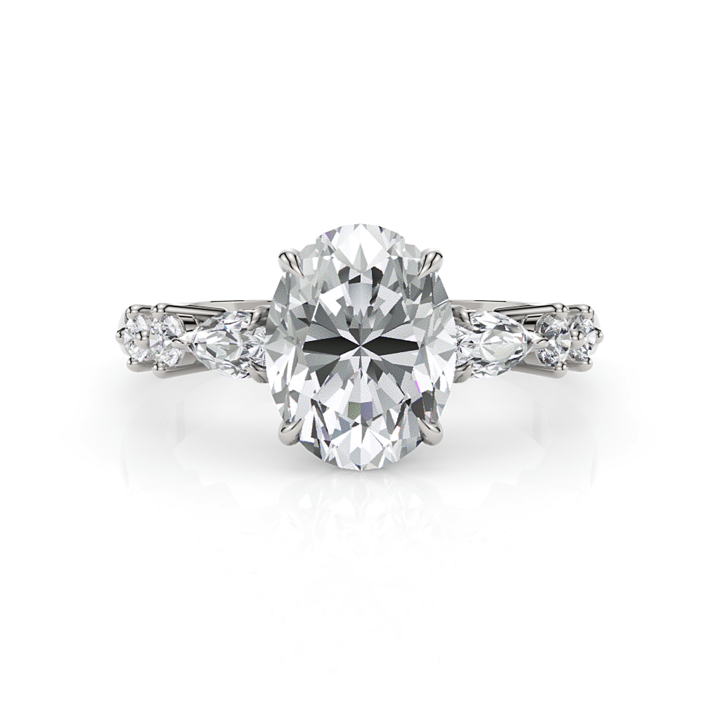 AGI Design Emma Oval Moissanite Engagement Ring