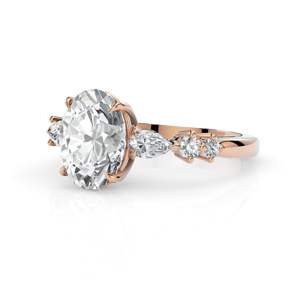 AGI Design Emma Oval Moissanite Engagement Ring