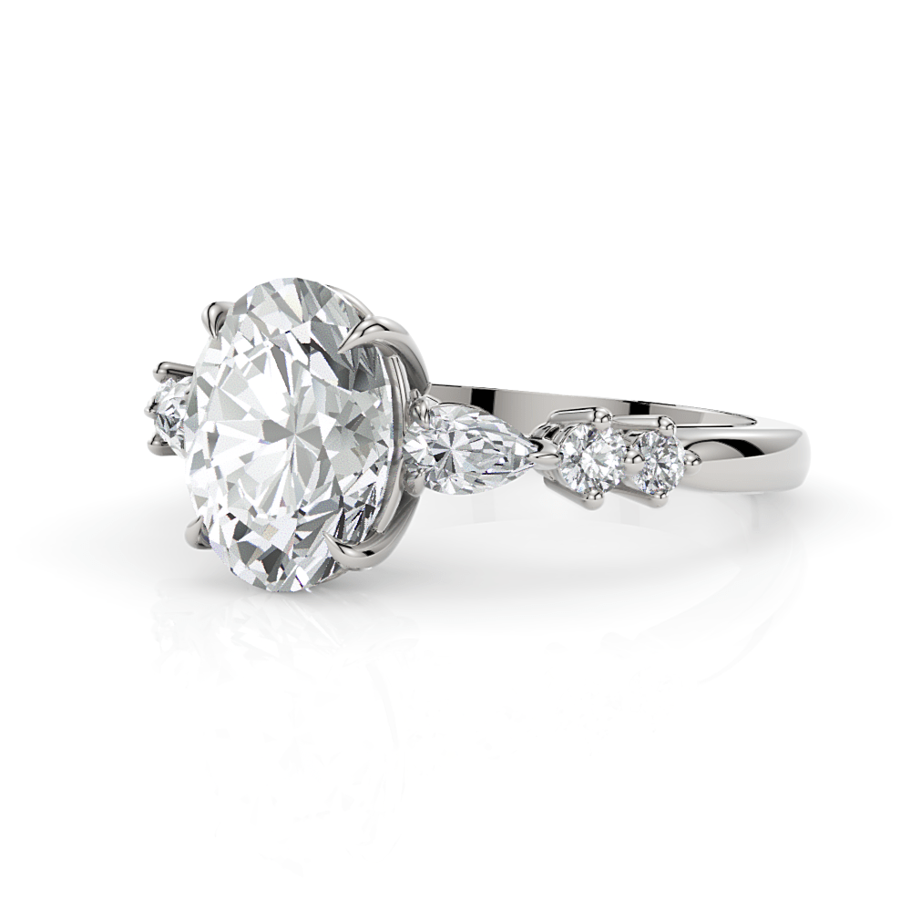 AGI Design Emma Oval Moissanite Engagement Ring