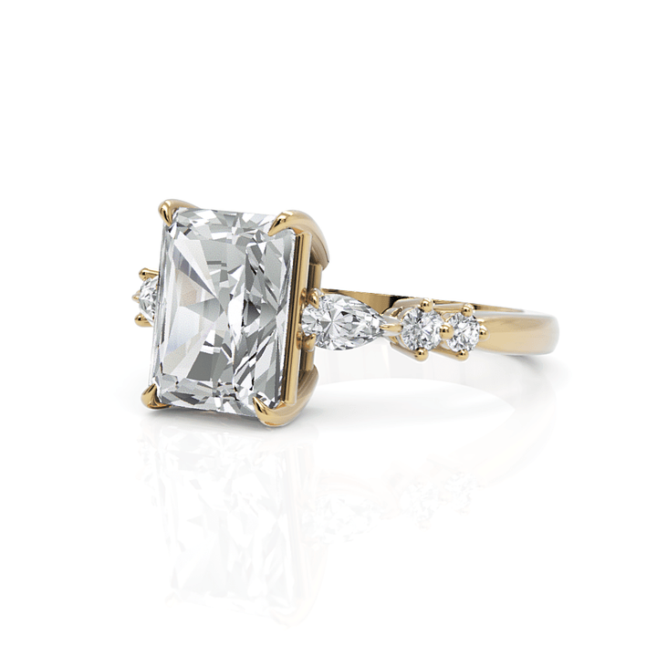 AGI Design Emma Radiant/Emerald Lab Created Diamond Engagement Ring