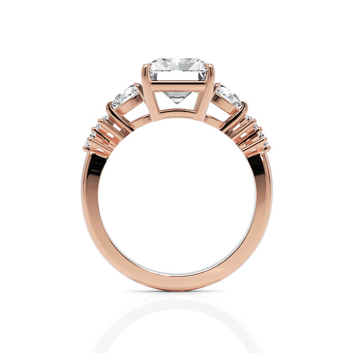 AGI Design Emma Radiant/Emerald Lab Created Diamond Engagement Ring