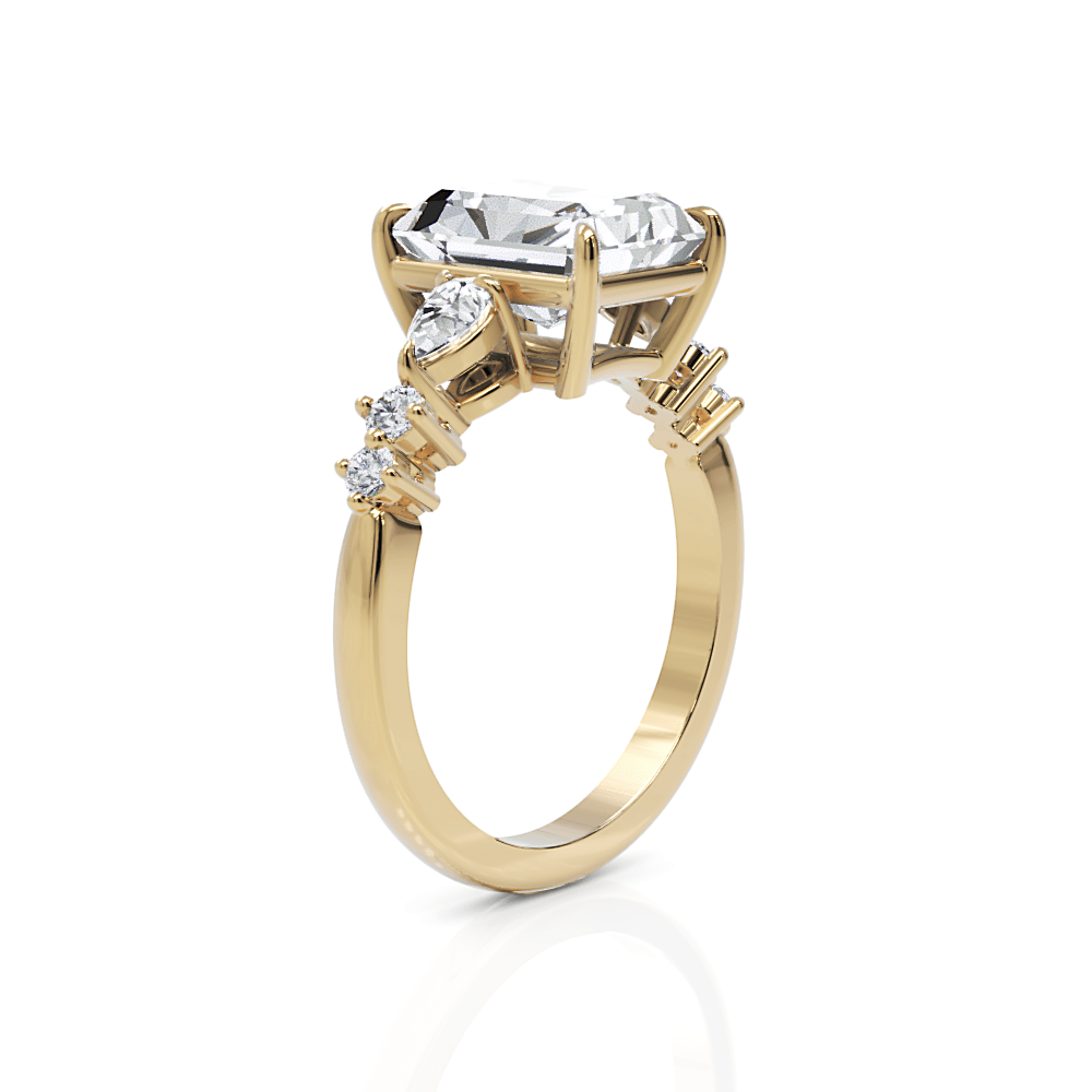 AGI Design Emma Radiant/Emerald Lab Created Diamond Engagement Ring