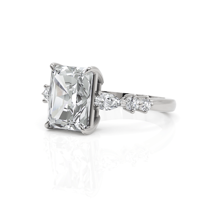 AGI Design Emma Radiant/Emerald Moissanite Engagement Ring