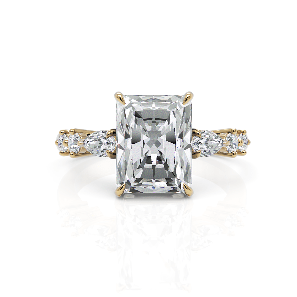 AGI Design Emma Radiant/Emerald Moissanite Engagement Ring