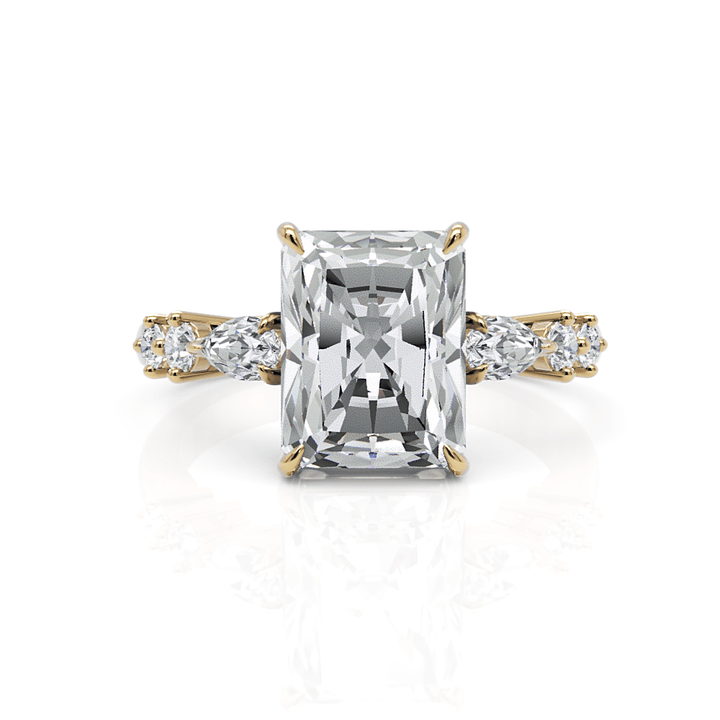 AGI Design Emma Radiant/Emerald Moissanite Engagement Ring