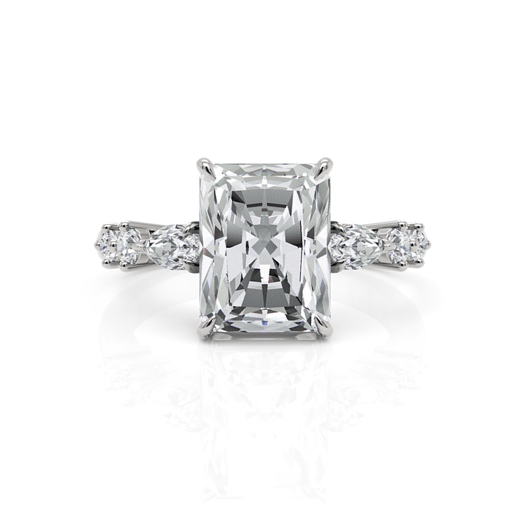 AGI Design Emma Radiant/Emerald Moissanite Engagement Ring