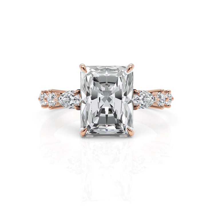 AGI Design Emma Radiant/Emerald Moissanite Engagement Ring