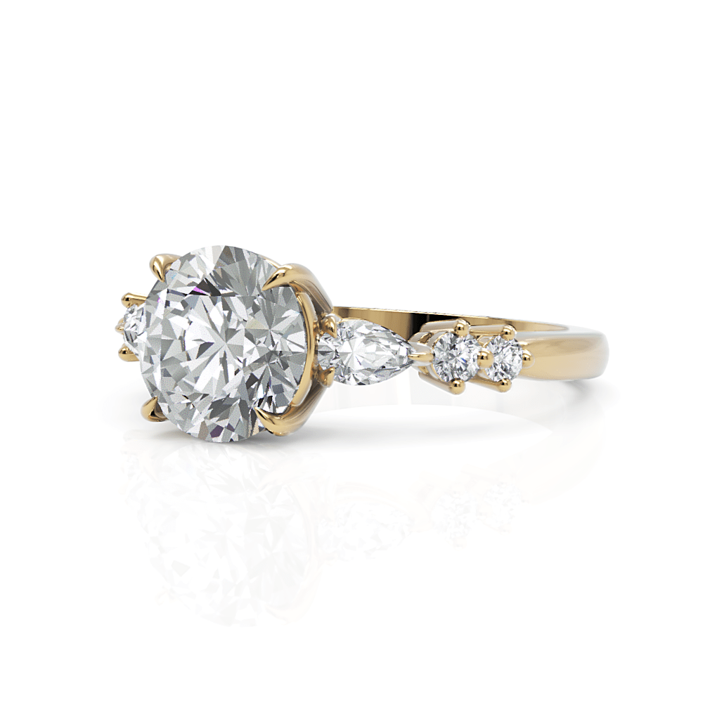 AGI Design Emma Round Moissanite Engagement Ring