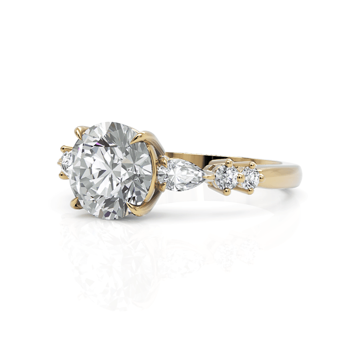 AGI Design Emma Round Moissanite Engagement Ring