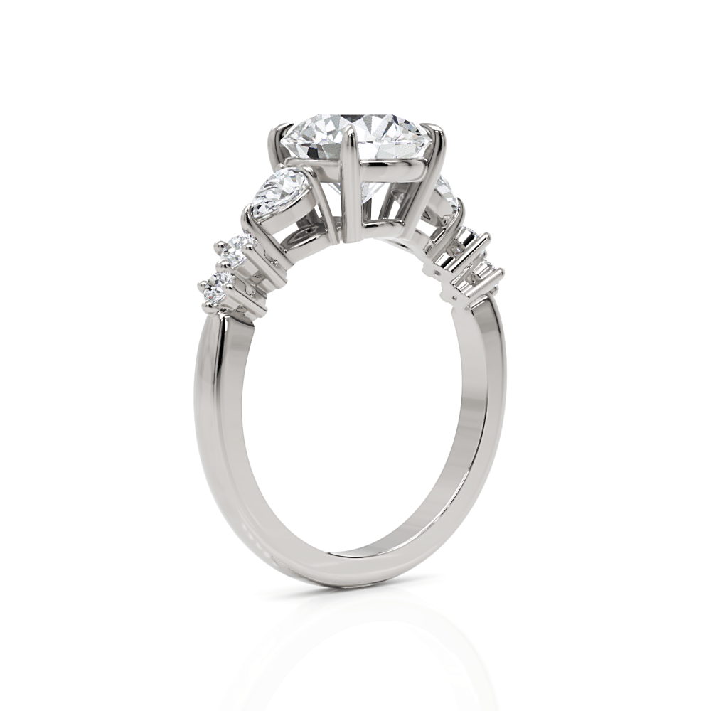 AGI Design Emma Round Moissanite Engagement Ring