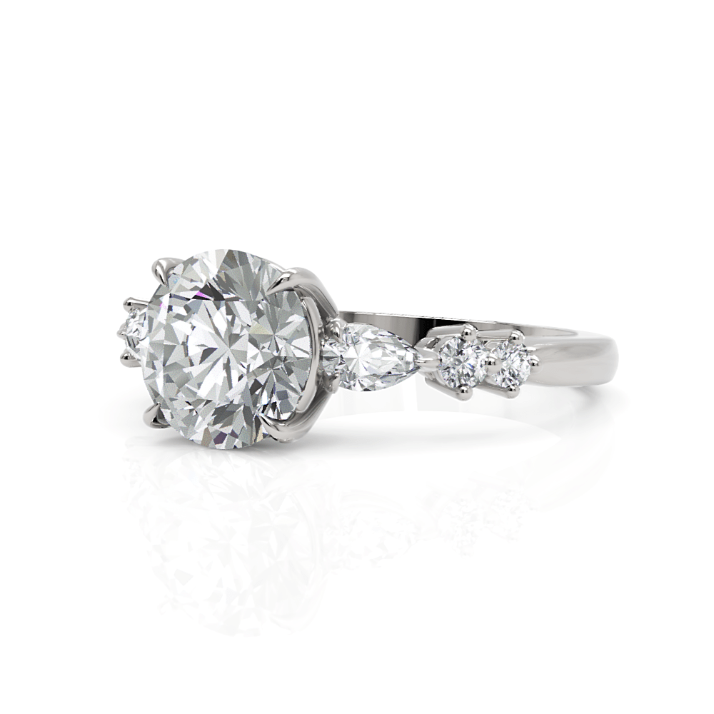 AGI Design Emma Round Moissanite Engagement Ring