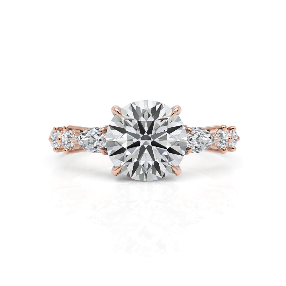 AGI Design Emma Round Moissanite Engagement Ring