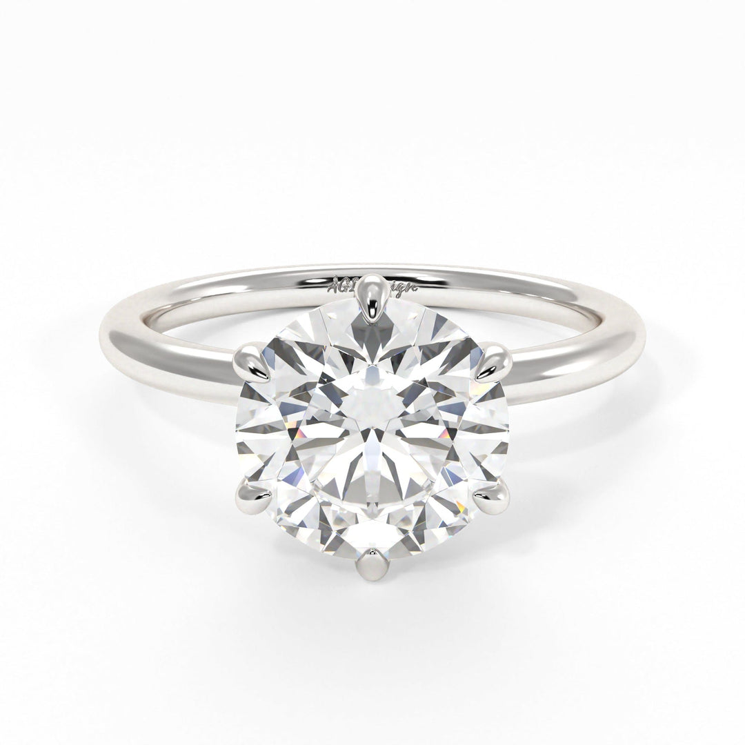 AGI Design Eva Round Lab Created Diamond Engagement Ring