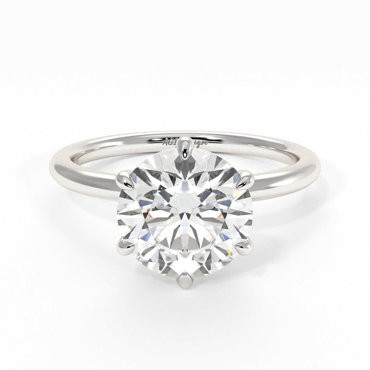 AGI Design Eva Round Lab Created Diamond Engagement Ring