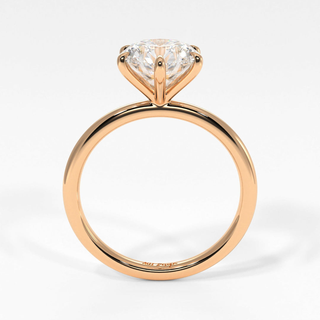 AGI Design Eva Round Lab Created Diamond Engagement Ring