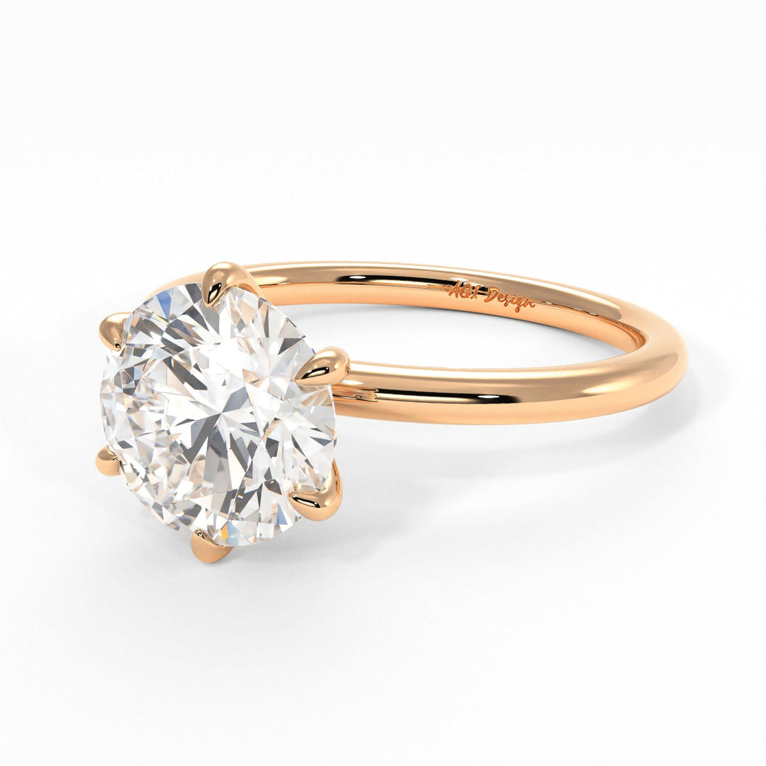 AGI Design Eva Round Lab Created Diamond Engagement Ring