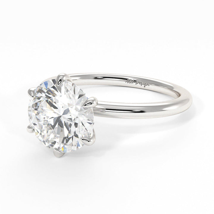 AGI Design Eva Round Lab Created Diamond Engagement Ring