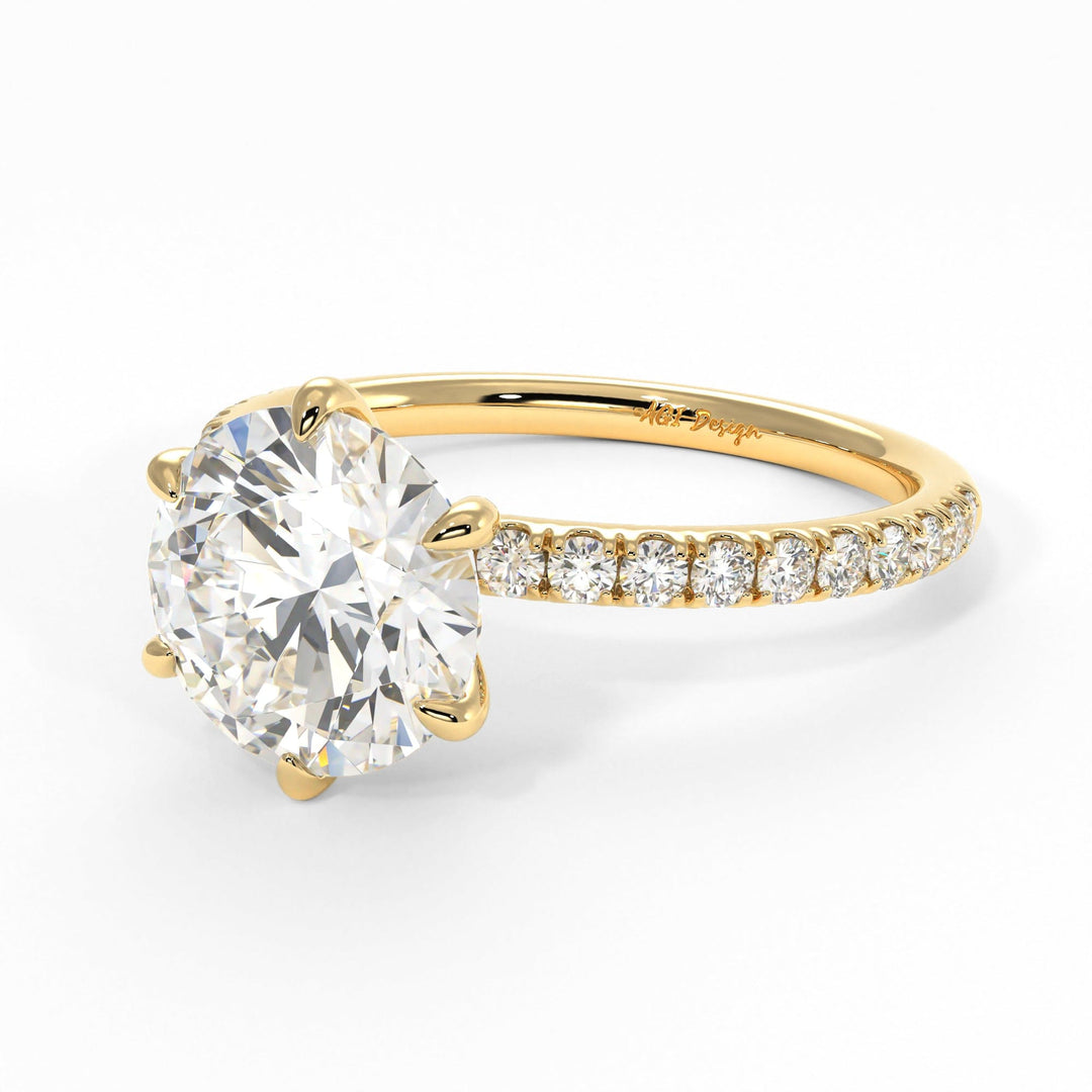 AGI Design Evie Round Lab Created Diamond Engagement Ring