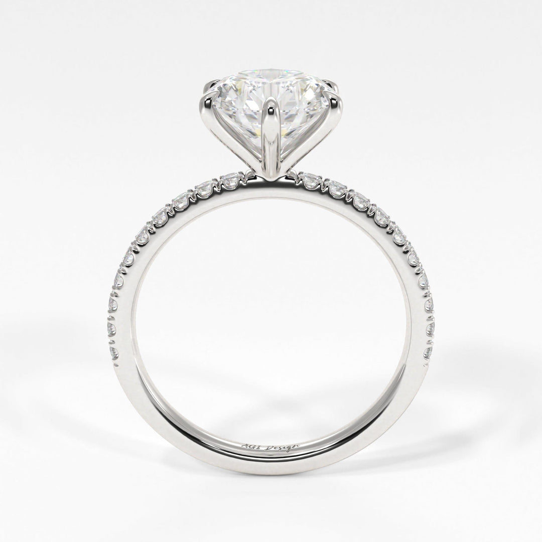AGI Design Evie Round Lab Created Diamond Engagement Ring