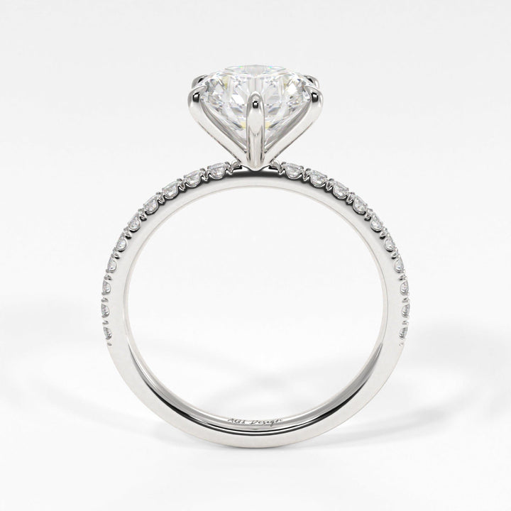 AGI Design Evie Round Lab Created Diamond Engagement Ring
