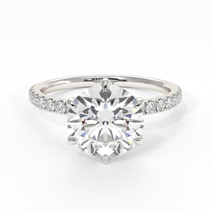 AGI Design Evie Round Lab Created Diamond Engagement Ring