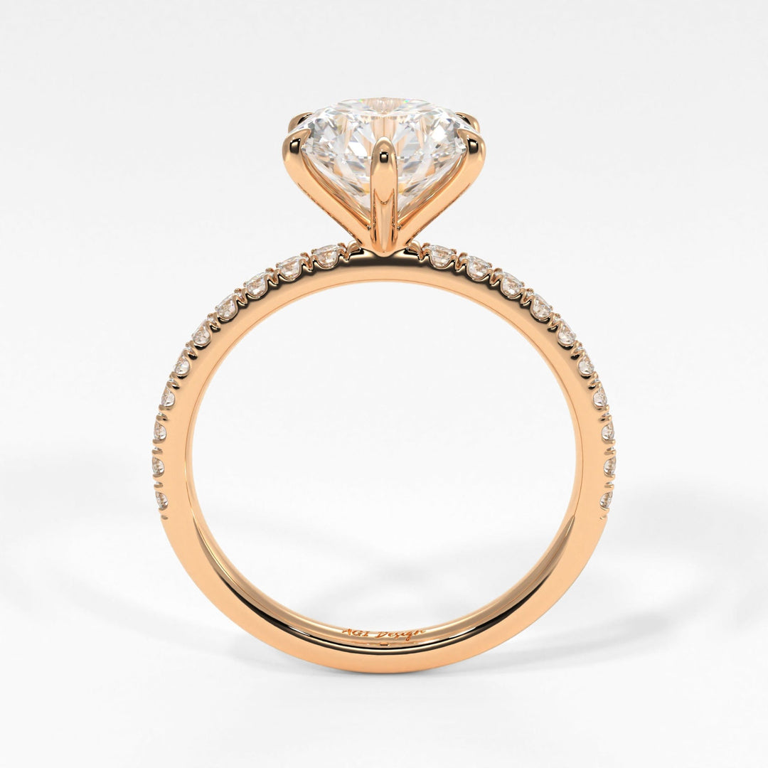 AGI Design Evie Round Lab Created Diamond Engagement Ring