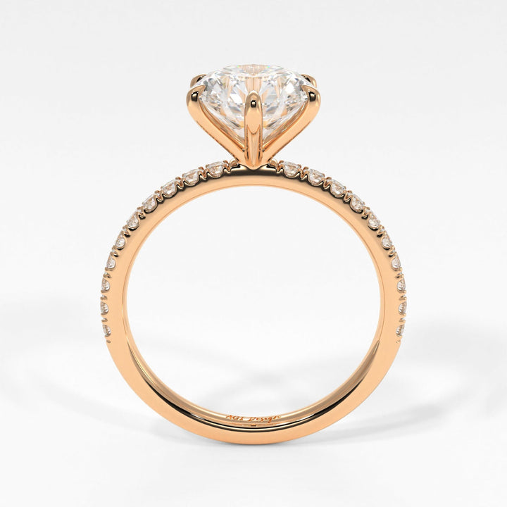 AGI Design Evie Round Lab Created Diamond Engagement Ring