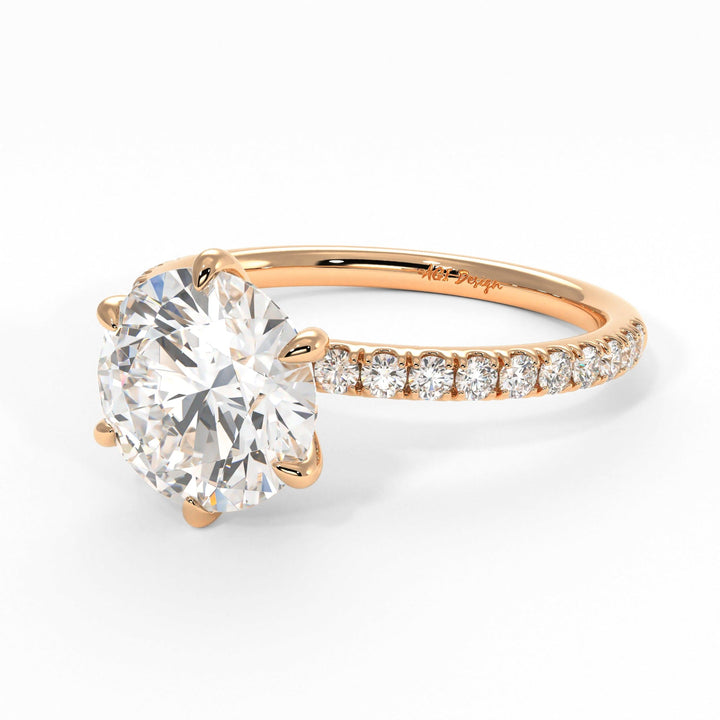 AGI Design Evie Round Lab Created Diamond Engagement Ring