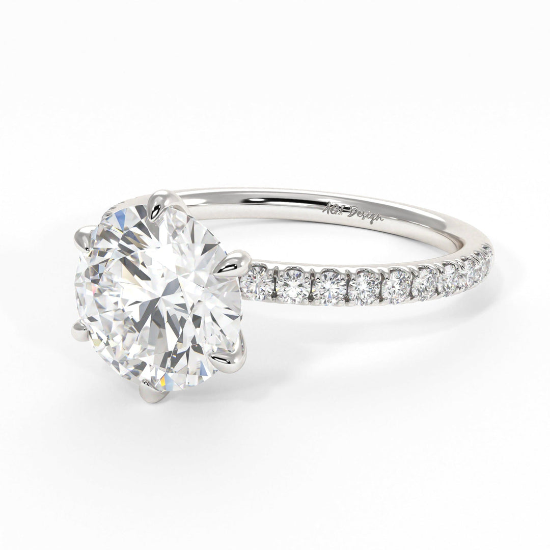 AGI Design Evie Round Lab Created Diamond Engagement Ring