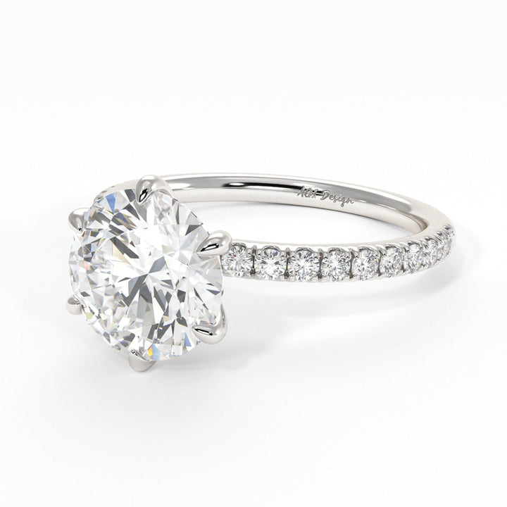 AGI Design Evie Round Lab Created Diamond Engagement Ring