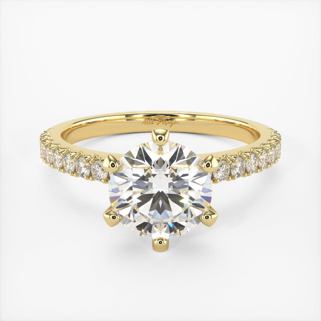 AGI Design Fiona Round Lab Created Diamond Engagement Ring