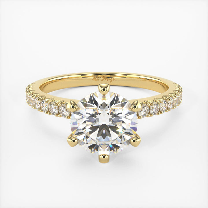 AGI Design Fiona Round Lab Created Diamond Engagement Ring